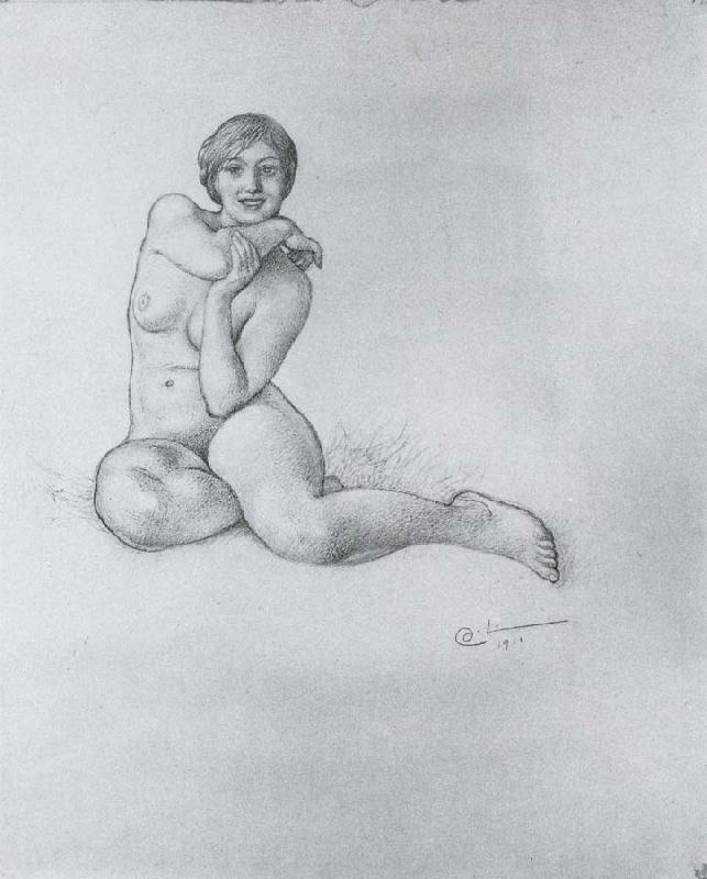 Carl Larsson Crouching Girl